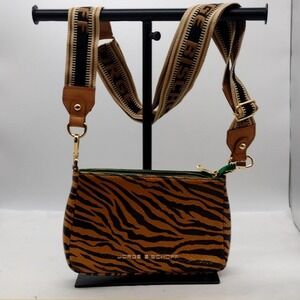 Jorge Bischoff Tiger Print Crossbody Bag Adjustable  Purse Guitar Strap